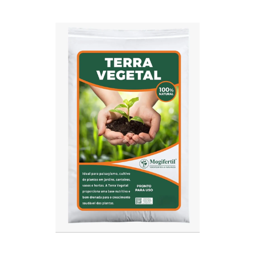 TERRA VEGETAL ADUBADA PARA PLANTAS, VASOS E JARDIM - 20kg