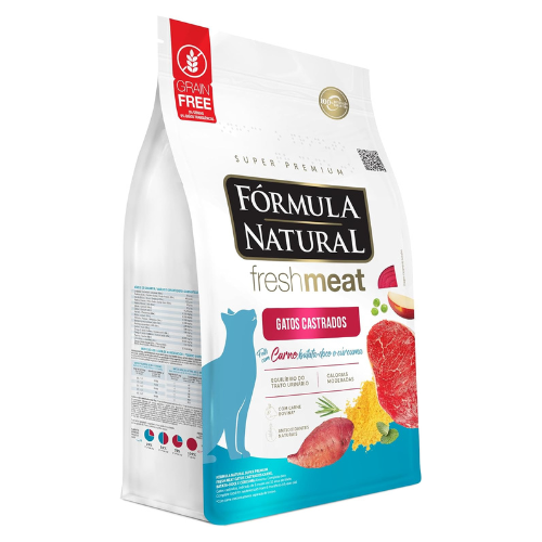 RAÇÃO FÓRMULA NATURAL FRESH MEAT SABOR CARNE PARA GATOS ADULTOS CASTRADOS - 7kg